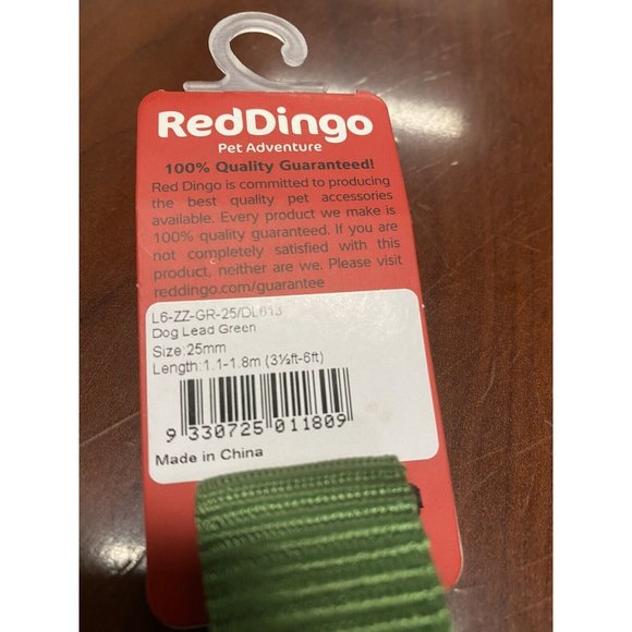 Red Dingo Dog Lead Reflective Green, Large - Picture 2 of 2
